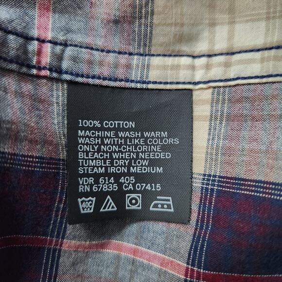 Nautica Mens Purple Plaid Button Up Casual Shirt Size XL Business Office Career - Picture 6 of 10